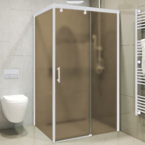SLIDE SQUARE GK-863A белый матовый стекло бронзовое матовое