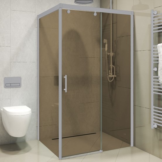 SLIDE SQUARE GK-863A хром матовый стекло бронзовое