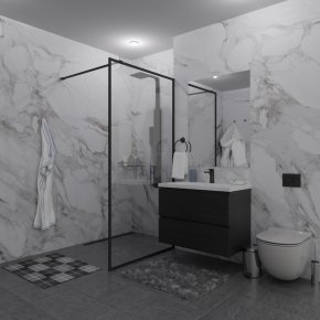 SHOWER GLASS GK-24-8мм черный матовый стекло бесцветное толщина 8_0