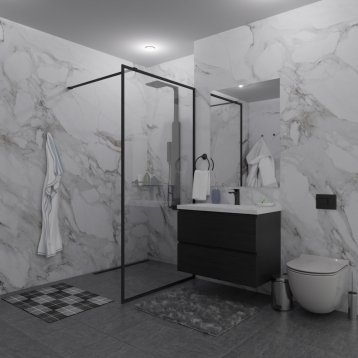 SHOWER GLASS GK-24-8мм черный матовый стекло бесцветное толщина 8_0