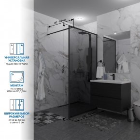 Инфографика 2 SHOWER GLASS GK-24-8мм черный матовый стекло графитовое толщина 8_0
