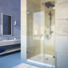 LUX DOOR GK-002B хром блестящий стекло матовое левое открывание двери