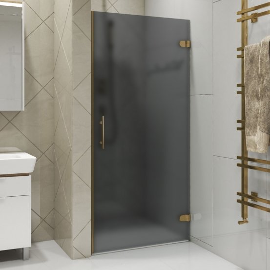 LUX DOOR GK-001-CH02 бронзовый стекло графитовое матовое правое открывание двери