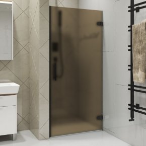 LUX DOOR GK-001-CH02 черный матовый стекло бронзовое матовое правое открывание двери