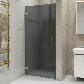 LUX DOOR GK-001-CH02 золотой металлик стекло графитовое матовое левое открывание двери