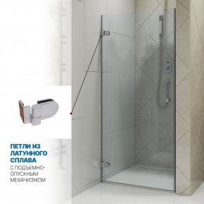 Инфографика 3 LUX DOOR GK-001 хром блестящий стекло выбеленное толщина 0_8 левое открывание двери