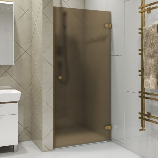 LUX DOOR GK-001 бронзовый стекло бронзовое матовое правое открывание двери