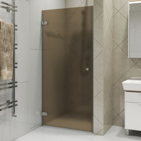 LUX DOOR GK-001 хром блестящий стекло бронзовое матовое левое открывание двери