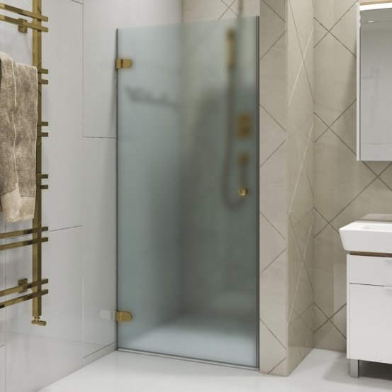 LUX DOOR GK-001 золотой гальванический стекло матовое левое открывание двери