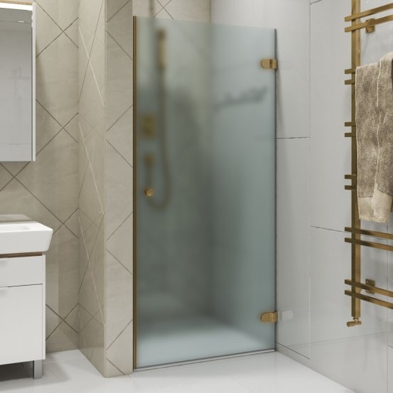 LUX DOOR GK-001 бронзовый стекло матовое правое открывание двери