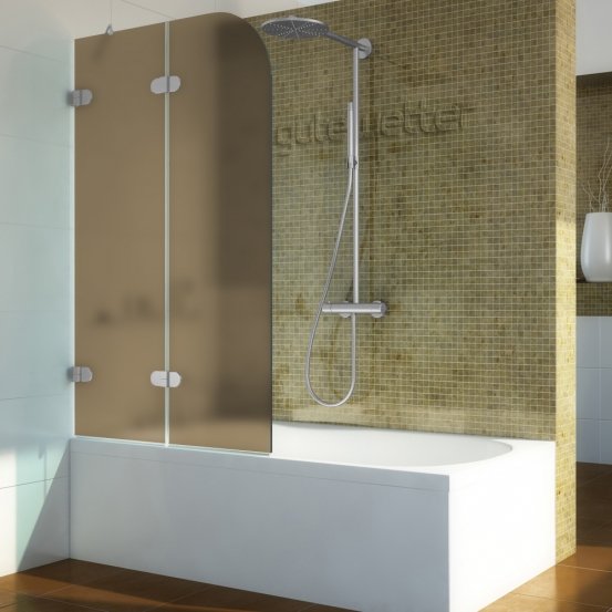 LUX PEARL GV-002A хром матовый стекло бронзовое матовое левое открывание двери