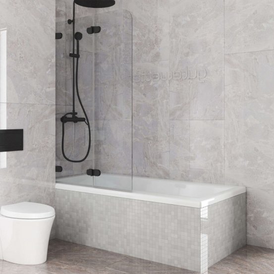LUX PEARL GV-002A-2522B черный матовый стекло бесцветное левое открывание двери