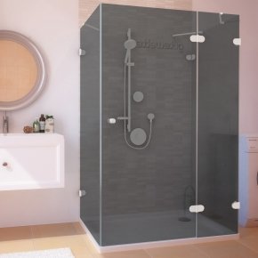 LUX RECTAN GK-004A белый матовый стекло графитовое правое открывание двери