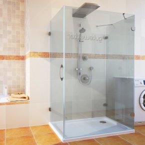 LUX RECTAN GK-003C-CH02 хром блестящий стекло выбеленное левое открывание двери