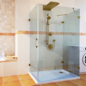LUX RECTAN GK-003C-CH02 золотой гальванический стекло бесцветное левое открывание двери