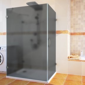 LUX RECTAN GK-003C-CH02 хром матовый стекло графитовое матовое правое открывание двери