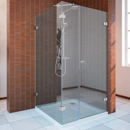 LUX SQUARE GK-003A хром матовый стекло выбеленное правое открывание двери