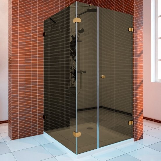 LUX SQUARE GK-003A золотой гальванический стекло бронзовое правое открывание двери