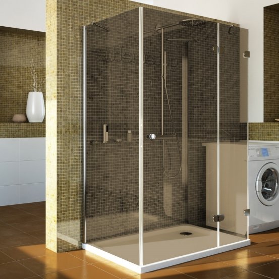 LUX RECTAN GK-104A хром блестящий стекло бронзовое правое открывание двери
