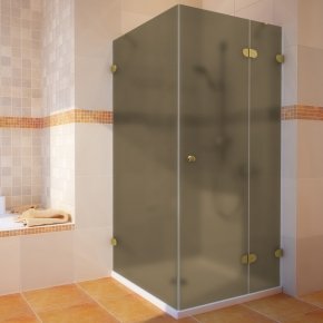 LUX SQUARE GK-003 золотой металлик стекло бронзовое матовое правое открывание двери