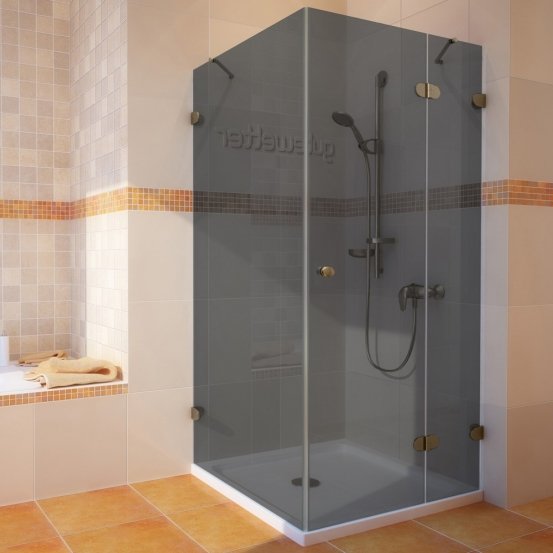 LUX SQUARE GK-003 бронзовый стекло графитовое правое открывание двери