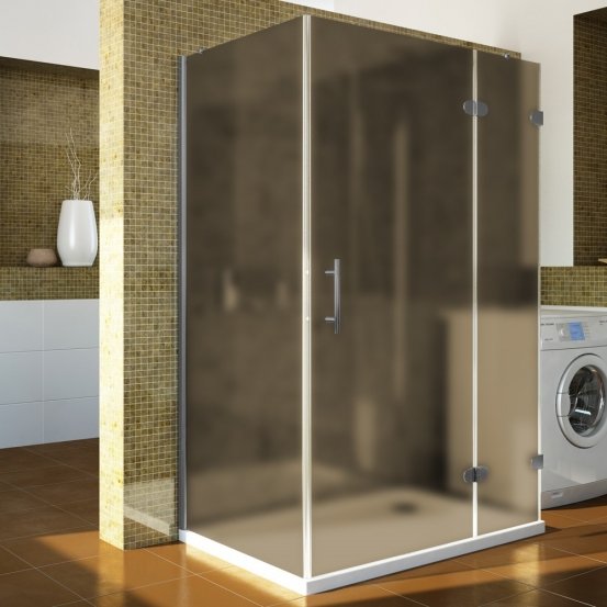 LUX RECTAN GK-104A-CH02 хром матовый стекло бронзовое матовое правое открывание двери