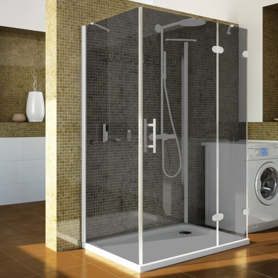 LUX RECTAN GK-104A-CH02 белый матовый стекло графитовое правое открывание двери