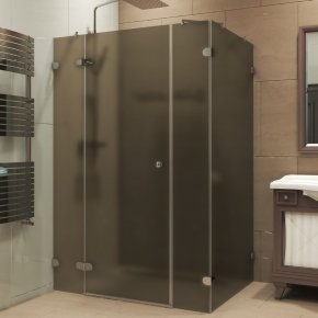 LUX RECTAN GK-004B1 хром блестящий стекло бронзовое матовое левое открывание двери