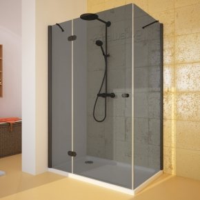 LUX RECTAN GK-103 черный матовый стекло графитовое левое открывание двери