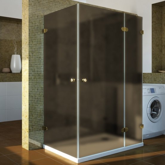 LUX RECTAN GK-004B4 золотой металлик стекло бронзовое матовое правое открывание двери