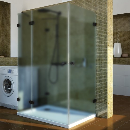 LUX RECTAN GK-004B4 черный матовый стекло матовое левое открывание двери