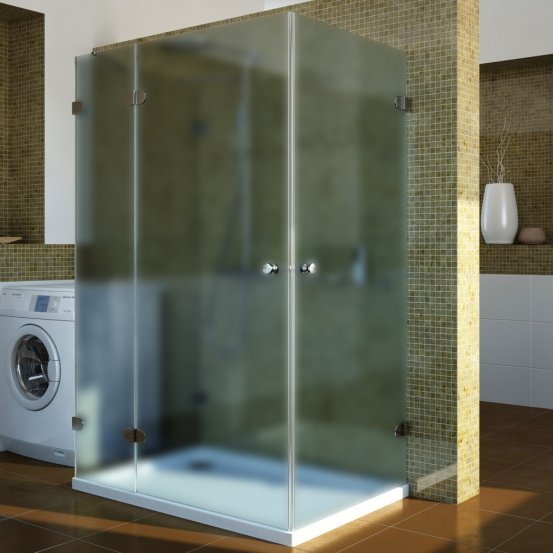 LUX RECTAN GK-004B4 хром блестящий стекло матовое левое открывание двери