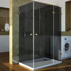 LUX RECTAN GK-004B4 золотой металлик стекло графитовое правое открывание двери