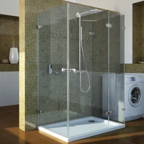 LUX RECTAN GK-004B4 хром матовый стекло выбеленное правое открывание двери