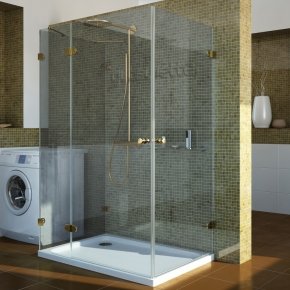 LUX RECTAN GK-004B4 золотой металлик стекло выбеленное левое открывание двери
