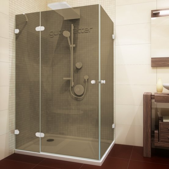 LUX RECTAN GK-003B белый матовый стекло бронзовое левое открывание двери