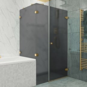 LUX SQUARE GK-003AV золотой гальванический стекло графитовое матовое правое открывание двери