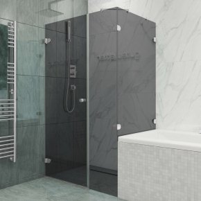 LUX SQUARE GK-003AV хром матовый стекло графитовое левое открывание двери