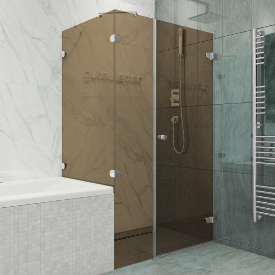 LUX SQUARE GK-003AV хром матовый стекло бронзовое правое открывание двери