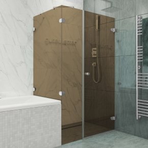 LUX SQUARE GK-003AV хром матовый стекло бронзовое правое открывание двери