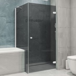 LUX SQUARE GK-002V1P-2511 белый матовый стекло графитовое правое открывание двери