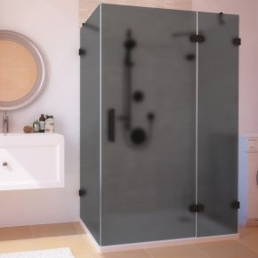 LUX RECTAN GK-004A-CH02 черный матовый стекло графитовое матовое правое открывание двери