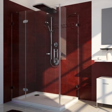 LUX RECTAN GK-003-CH02 хром блестящий стекло бесцветное левое открывание двери
