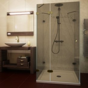 LUX SQUARE GK-004A золотой гальванический стекло бронзовое левое открывание двери