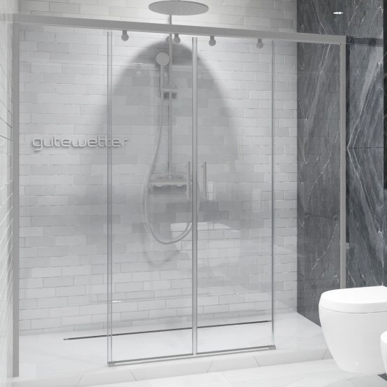 SLIDE DOOR GK-864 хром матовый стекло выбеленное