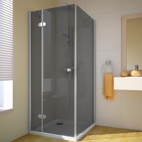 LUX SQUARE GK-103 хром матовый стекло графитовое левое открывание двери