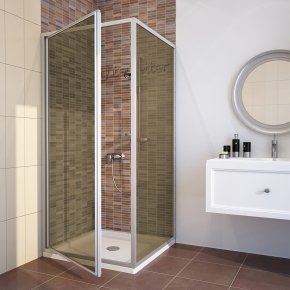 PRACTIC SQUARE GK-401 хром матовый стекло бронзовое