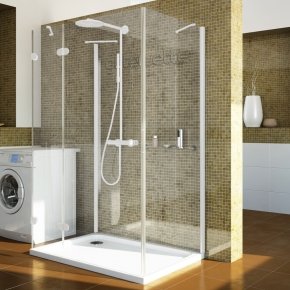 LUX SQUARE GK-104A белый матовый стекло выбеленное левое открывание двери