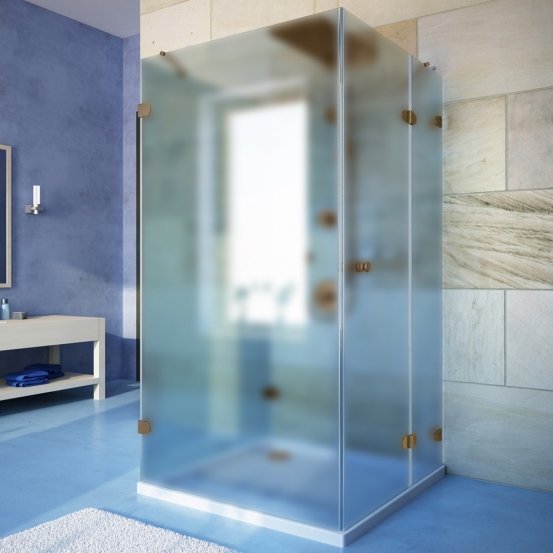LUX SQUARE GK-004C бронзовый стекло матовое правое открывание двери