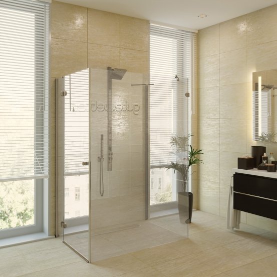 LUX SQUARE GK-104C бронзовый стекло выбеленное левое открывание двери